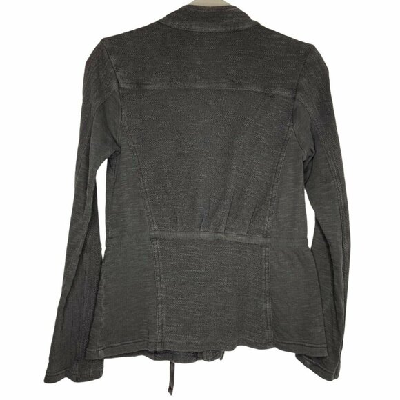 Anthro Saturday Sunday Utility Jacket Womens Size XS Grey Moto Drawstring‎ Waist - Picture 3 of 11